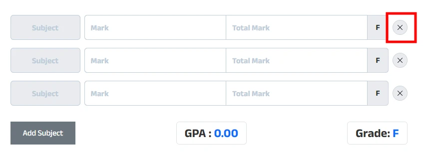 Subject remove image of HSC GPA calculator by mark of Bangladesh